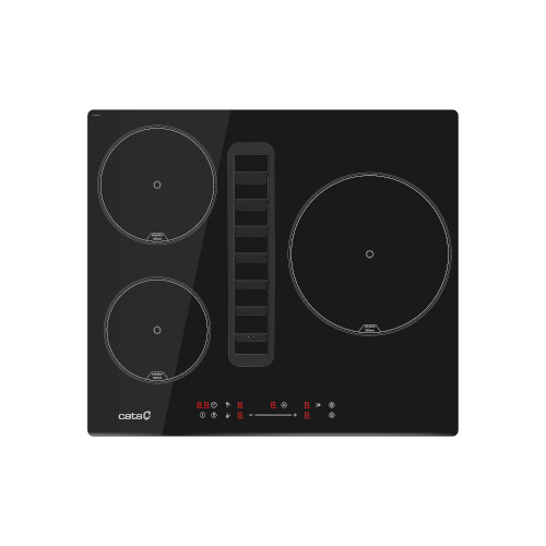 Inducción con Campana Integrada 3 Zonas 60cm Cata IAS 6003 673,2m3h  Negro A+