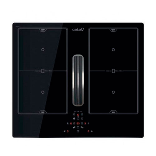 Inducción con Campana Integrable 4 Zonas 531m3h 60cm Cata AS600 Zona Flex Negro A+