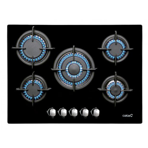 Cristal Gas 5 fuegos 70cm Cata L7005CI Cristal Negro (Para hueco de 60cm)