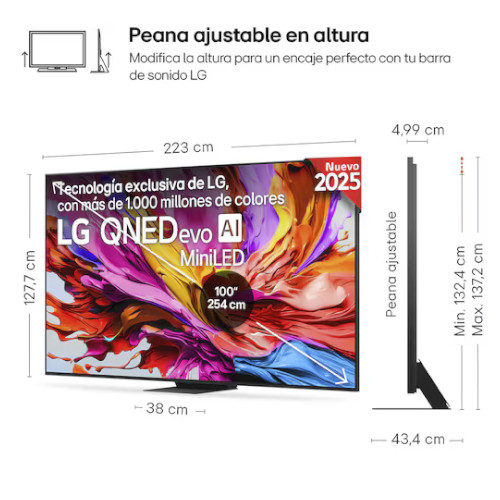 Televisor MINILED 100" 4K LG 100QNED86A6 WEBOS25 Clase F - foto 3