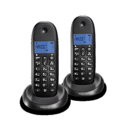 Teléfono DECT Motorola Duo C1002 LB+ Negro