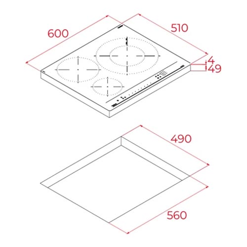 Inducción 3 Zonas 60cm Teka IZC 63215 FST BK 1 Zona 28cm Negro - foto 3