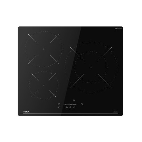 Inducción 3 Zonas 60cm Teka IBC63BF110 29cm Fuego doble Negro