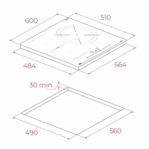 Inducción 3 Zonas 60cm Teka IBF 63215 SSM BK Zona Flex + Zona 29cm Negro - foto 3