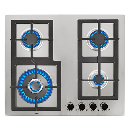 Encimera de Gas 60cm 4 Fuegos Teka EFX 60.1 4G AI AL DR CI BTN Inox Butano