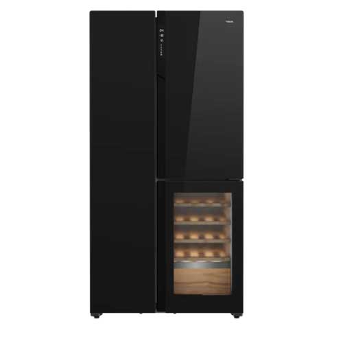 Frigorífico Side By Side + Vinoteca 183x91 No Frost Teka RLF 85950 Cristal Negro Clase E