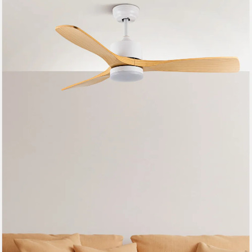 Ventilador Techo 121cm 20W Fabrilamp Azabache Luz Mando Madera Haya - foto 3