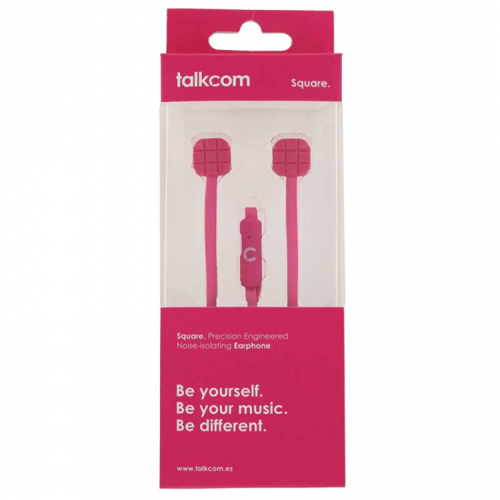 Auriculares Botón con Cable Talkom Square Rosa