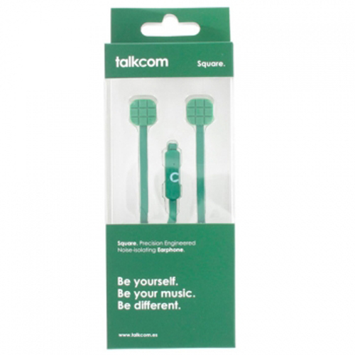 Auriculares Botón con Cable Talkom Square Verde