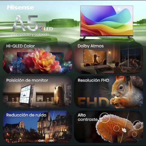 Televisor HI-QLED 32" FHD Hisense 32A5S Smart TV Clase F - foto 3