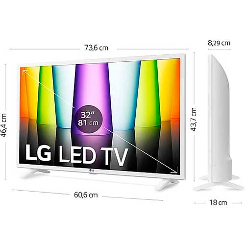 Televisor LED 32" FHD LG 32LQ63806LC Smart TV WebOSS 22 Blanca Clase F - foto 3