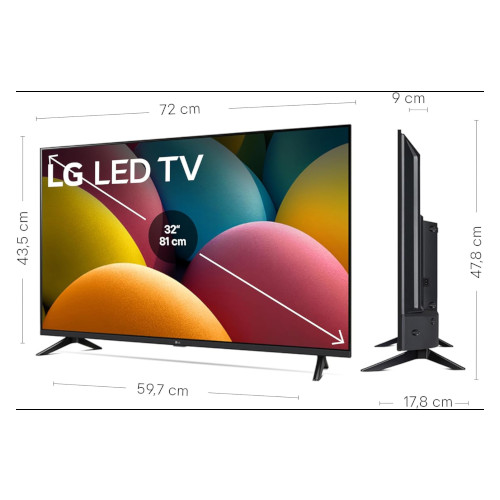 Televisor LED 32" FHD LG 32LR60006LA Smart TV Webos23 Clase F - foto 3
