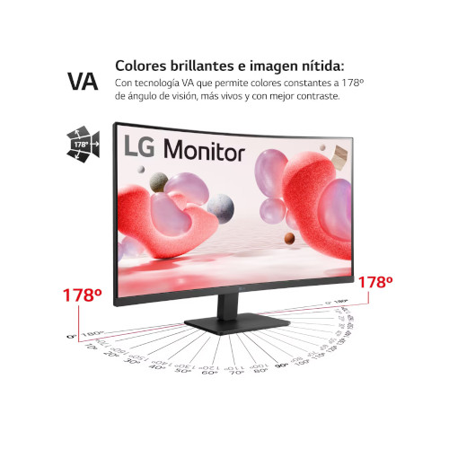 Monitor 32" FHD LG 32MR50CB Curvo Negro Clase E - foto 2