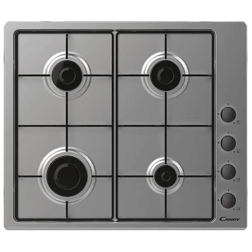 Encimera de Gas 50X60cm 4 Fuegos Candy CHW6LBX4U2 Inox Natural