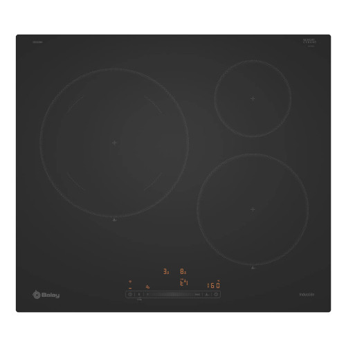 Inducción 3 Zonas 60cm Balay 3EB965MH 1 Zona de 28cm Negro