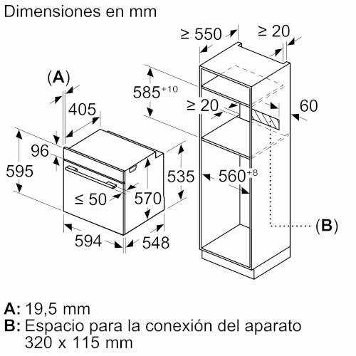 Horno Multifunción 60cm 71L Balay 3HB5821N3 Pirolítico Negro A+ - foto 3
