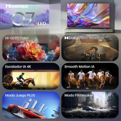 Televisor HI-QLED 43" 4K Hisense 43Q7S Smart TV Negro Clase E - foto 3