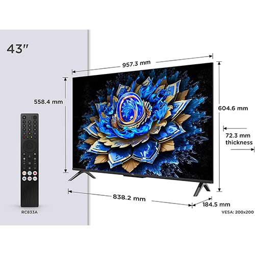 Televisor QLED 43" 4K TCL 43T69C Google TV Clase G - foto 2