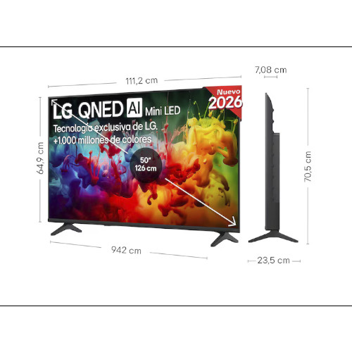 Televisor QLED MiniLED 50" 4K LG 50QNED70B6C WEBOS26 Smart TV Clase F - foto 2
