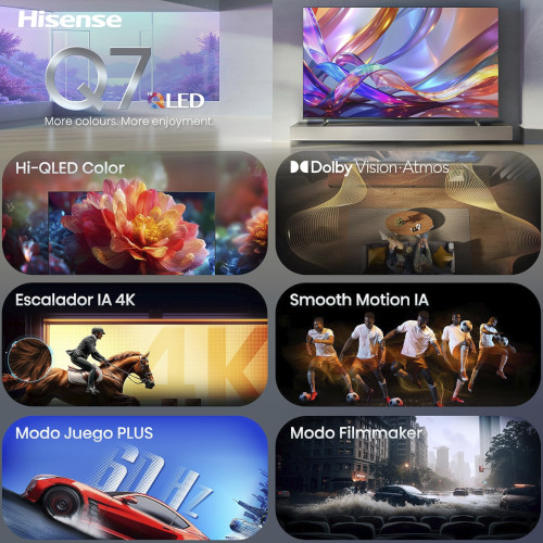 Televisor HI-QLED 55" 4K Hisense 55Q7S Smart TV Negro Clase E - foto 3