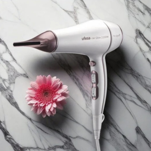 Secador Pelo 2200W Ufesa Air Glow Motor AC Blanco Rosa - foto 2