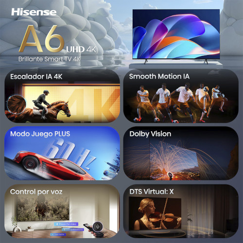 Televisor Led 65" 4K Hisense 65A6S Smart TV con IA Clase E - foto 3