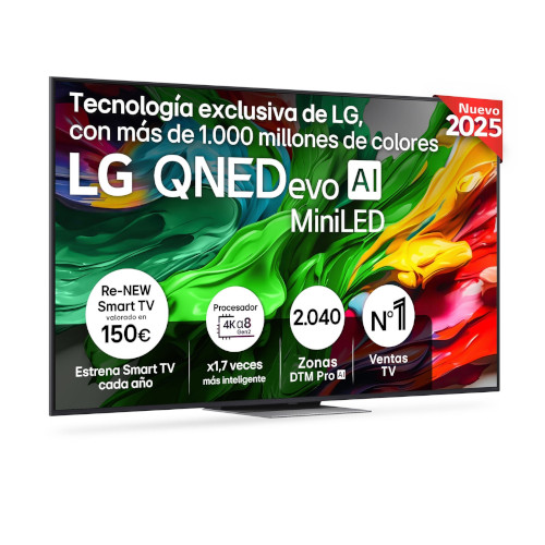 Televisor MINILED 65" 4K LG 65QNED87A6B Smart TV WEBOS25 Clase E