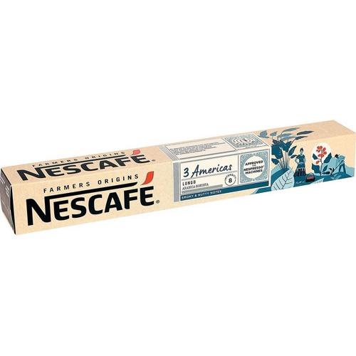 Cápsulas Nescafé Nespresso® 3 Américas - Lungo Aluminio Intensidad 8 - 10 cápsulas