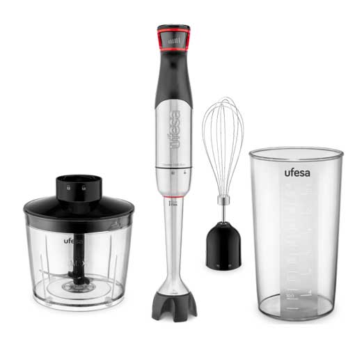 Batidora de Mano 1500W Ufesa Satellite 150 Max Pivotante BladeFlex Anti-rayaduras Accesorios Inox