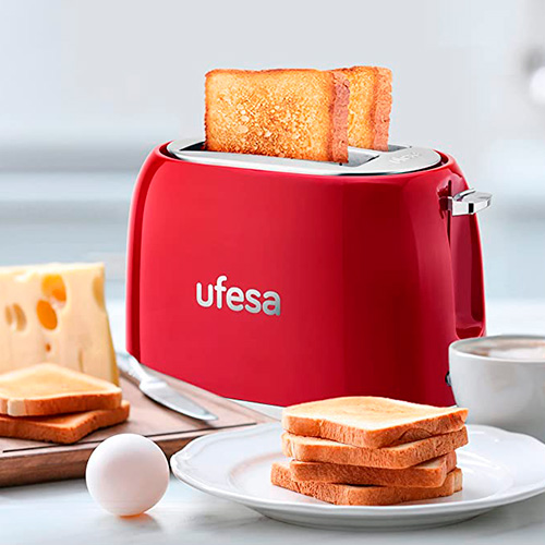Tostador 2 Ranuras 850W Ufesa 71305516 Classic Pin Up Rojo - foto 3
