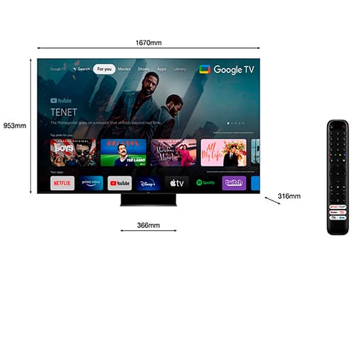 Televisor MINILED 75" 4K UHD TCL 75C845 Google TV Clase F - foto 2