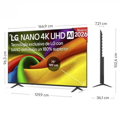 Televisor Nanocell 75" LG 75NU8E0B3LA WEBOS26 Smart TV Clase E - foto 3