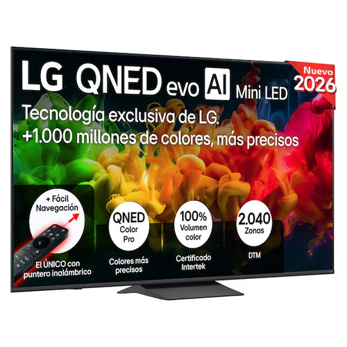 Televisión QNED MiniLED 75" 4K LG 75QNED81B6A Smart TV webOS 26 Clase F