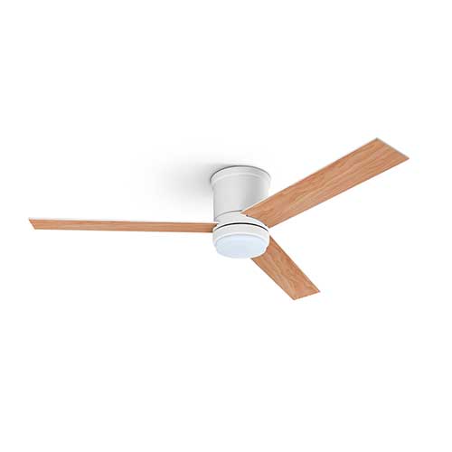 Ventilador de techo 132cm Ufesa Katmandú 3 Aspas de 2 colores con Luz Mando Blanco y Madera - foto 2