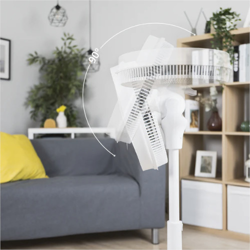 Ventilador Pie 40cm 24W Ufesa Sendai SilentEdge Altura ajustable Oscilación Mando a distancia Blanco - foto 3
