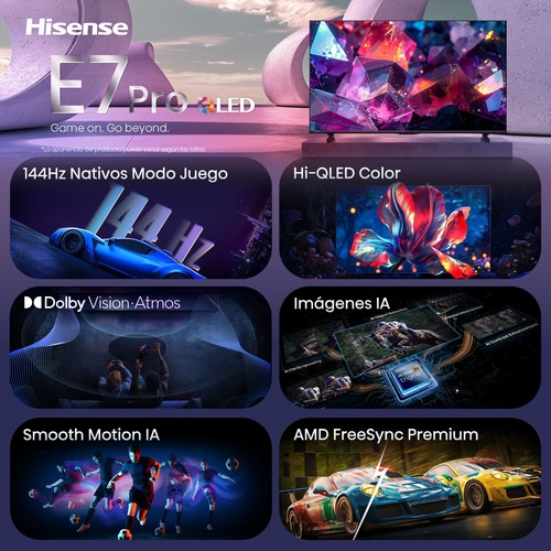 Televisión QLED 85" 4K Hisense 85E7SPRO Smart TV HomeOS U9 Clase E - foto 3