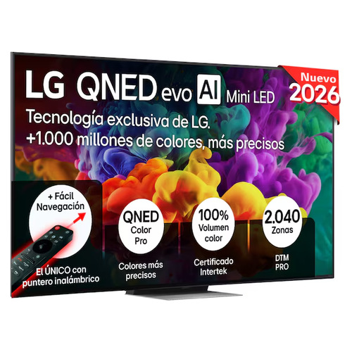 Televisión QNED MiniLED 86" 4K LG 86QNED86B6B Smart TV webOS 26 Clase D