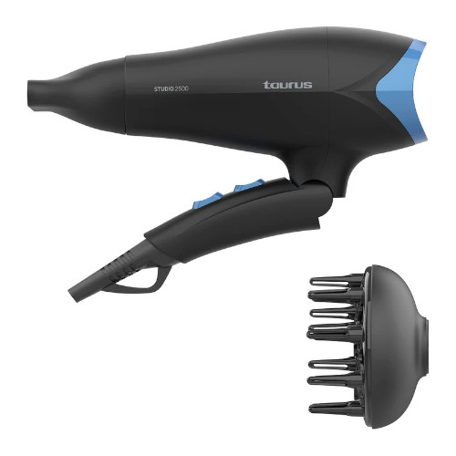 Secador de Pelo 2400W Taurus Studio 2500 Plegable Accesorios Negro