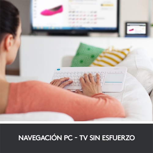 Teclado Logitech K400 Plus Wireless Touchpad Blanco - foto 2