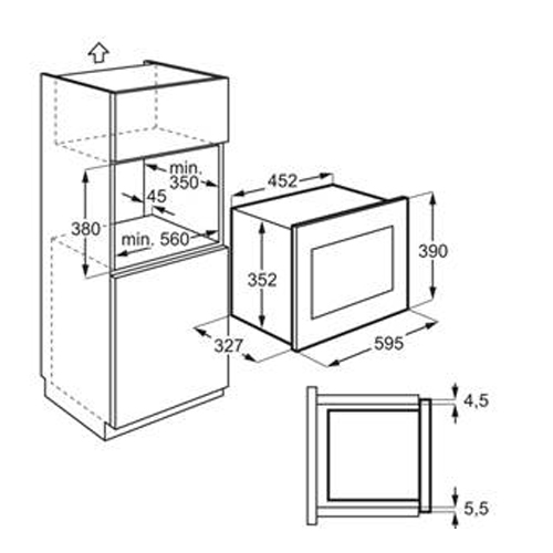 Microondas 20L 700W Electrolux EMS2203MMX integrable - foto 3
