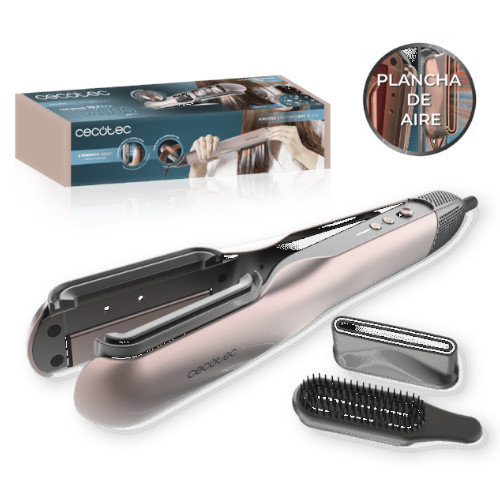 Plancha de Pelo con Aire 2 en 1 Cecotec AirLisse 2in1 ForceDry Black Rosa