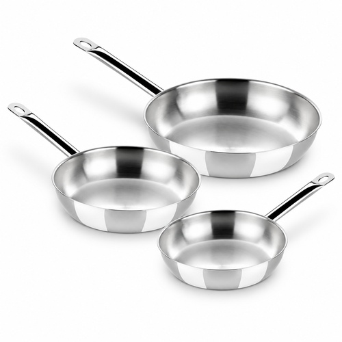 Lote Sartenes 18-22-26 cm BRA Profesional acero inoxidable