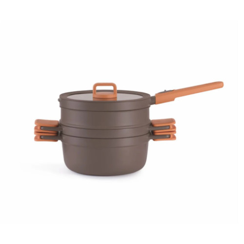 Set de cocina 5 piezas 24 cm BRA A360024 Diseño apilable  Alumino
