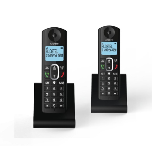 Alcatel F685 Duo Pack 2 Teléfonos Inalámbricos DECT Negros