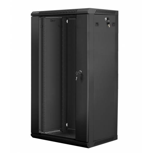 Lanberg WF01-6422-10B armario rack 22U Bastidor de pared Negro