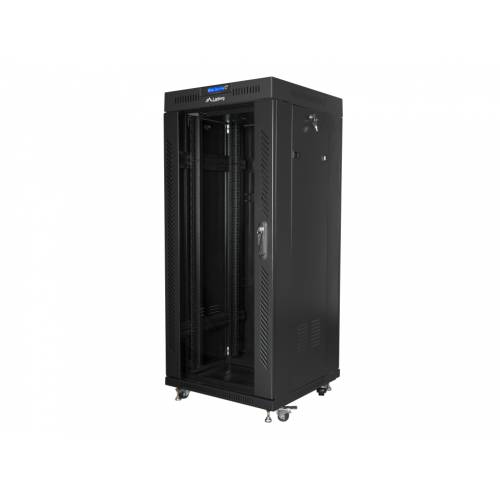 Lanberg free standing rack 19inch cabinet 27U 600x600 glass door LCD flat pack black Rack o bastidor independiente