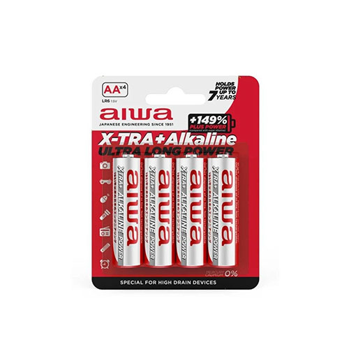 Blister 4 Pilas Alcalina AA LR06 Aiwa X-tra
