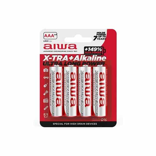 Blister 4 Pilas Alcalina AAA LR03 Aiwa X-tra