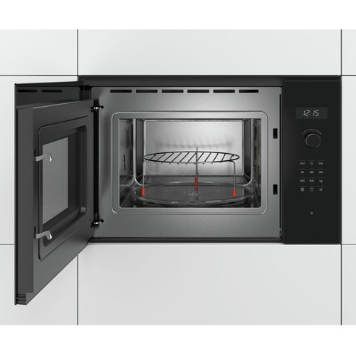 Microondas 25L 900W Bosch BEL554MB0 cristal negro apertura izquierda integral - foto 2