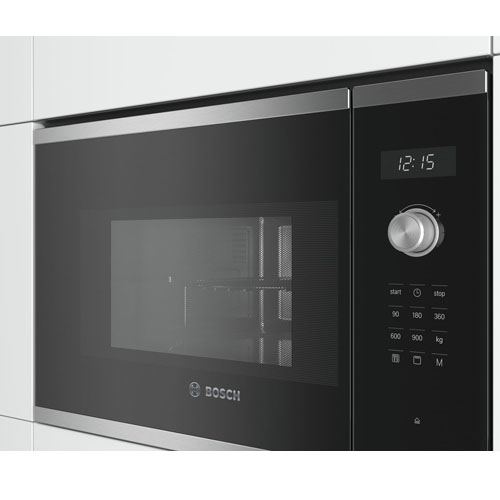 Microondas 25L 900W Bosch BEL554MS0 cromo/negro apertura izquierda integrable - foto 2